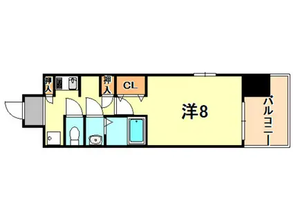 W-STYLE神戸II(1K/9階)の間取り写真