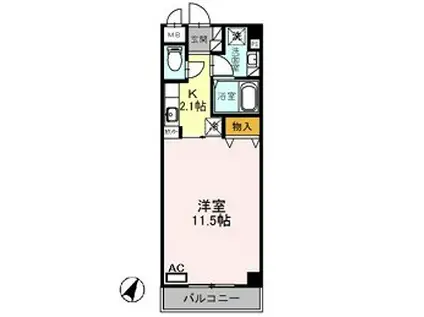 コージィーコート桜井(1K/2階)の間取り写真