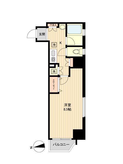 ラクラス新御徒町(1K/6階)の間取り写真