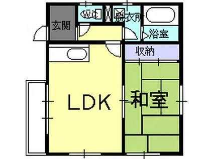 メゾン山崎(1LDK/2階)の間取り写真