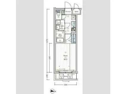マキシヴ百合ヶ丘デュエ(1K/4階)の間取り写真