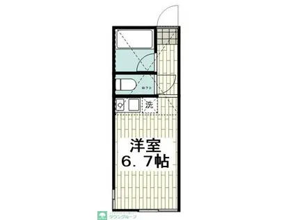 ユナイト八景アルザス・ロレーヌ(ワンルーム/1階)の間取り写真