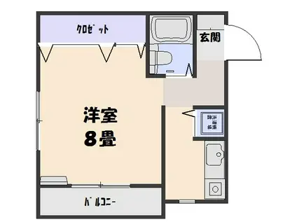 コーポ・サンコール(1K/3階)の間取り写真
