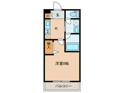 ヴェールシャルマン塚口(1K/3階)の間取り写真