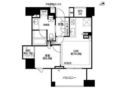 N ザ・パークハウス目黒本町(1LDK/3階)の間取り写真