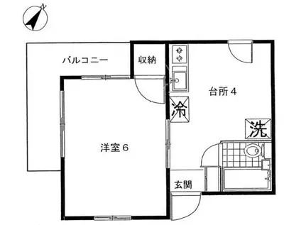 ラ・ルーナビル(1K/3階)の間取り写真