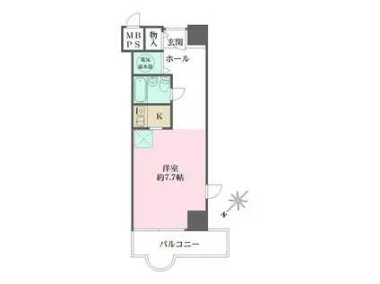 元町アーバンライフ(ワンルーム/6階)の間取り写真