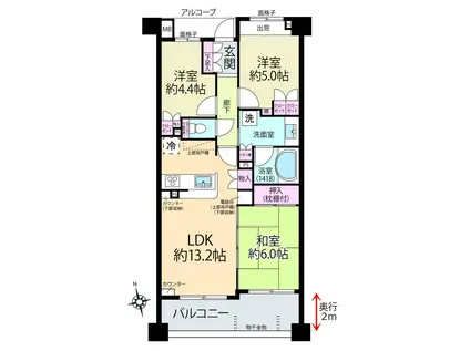 リステージベイサイドコート(3LDK/4階)の間取り写真