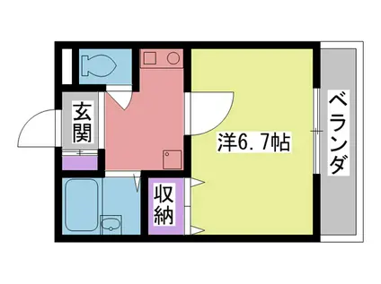 フィオーレ(1K/1階)の間取り写真