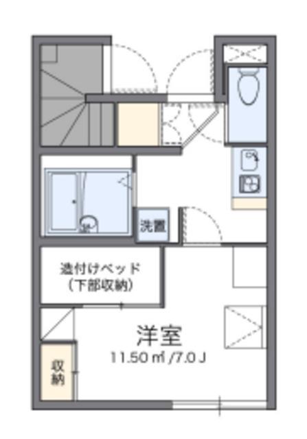 レオパレスミノール(1K/1階)の間取り写真