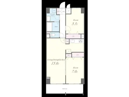 ビスィクレートM SPECIAL(2LDK/5階)の間取り写真