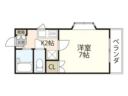 レジデンス上安(1K/3階)の間取り写真