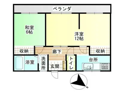 和光ハイム(2K/2階)の間取り写真