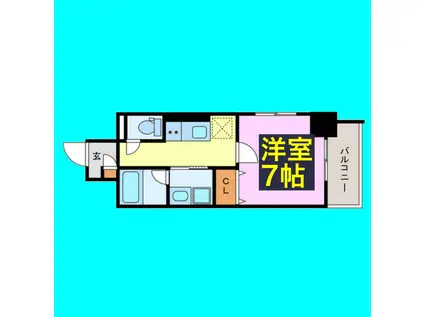 RAFFLE OZONEII -サウス GARDEN-(1K/2階)の間取り写真