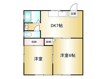 関根荘(2DK/1階)の間取り写真