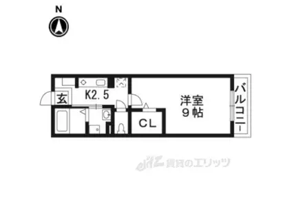 AXIS(1K/3階)の間取り写真