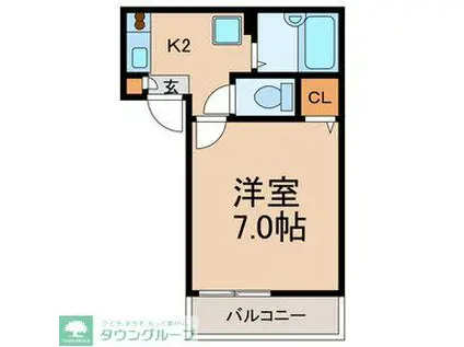 アパートメント須佐(1K/3階)の間取り写真