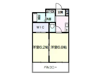 CITY HOUSE IN 武雄(2K/4階)の間取り写真