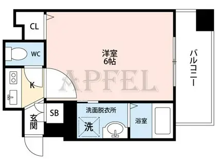 アクアプレイス梅田II(1K/10階)の間取り写真