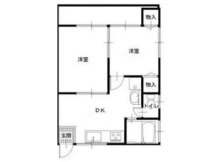 アンエトワール(2DK/2階)の間取り写真