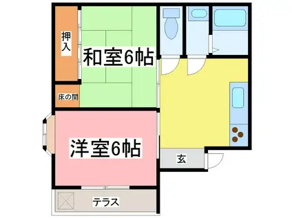 コーポ幸(2DK/2階)の間取り写真