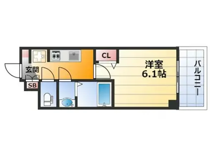 プレサンス東三国駅前グランクラス(1K/11階)の間取り写真