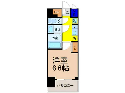 シーズンフラッツ千種(1K/12階)の間取り写真