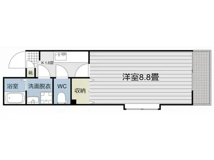 リーベンパレス鴨池(1K/2階)の間取り写真