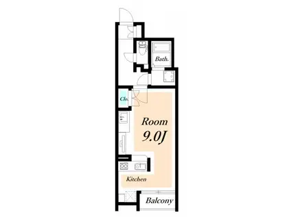 レオネクストボヌールH(ワンルーム/1階)の間取り写真