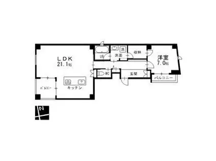 METRO GARDEN 丸の内(1LDK/6階)の間取り写真