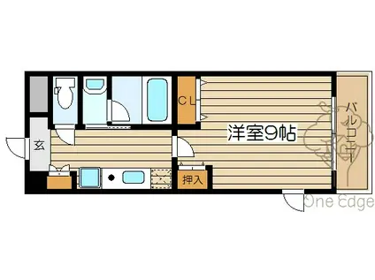 小松パラッツオ(1K/2階)の間取り写真
