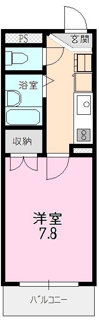 ベルハウス(1K/1階)の間取り写真