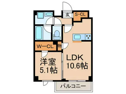 オルサス新江古田(1LDK/2階)の間取り写真