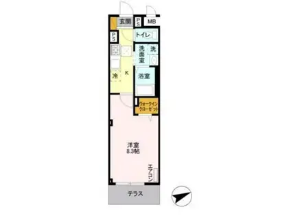 リバーシティー(1K/4階)の間取り写真