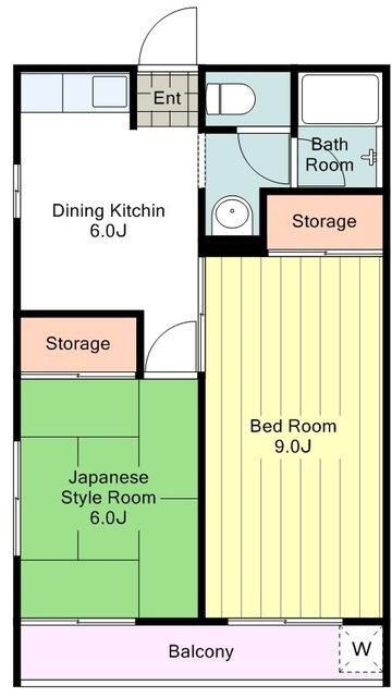 コーポ黒沢(2DK/2階)の間取り写真