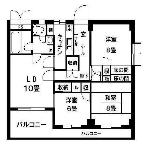 ハイツリヴァ・スター(3LDK/6階)の間取り写真