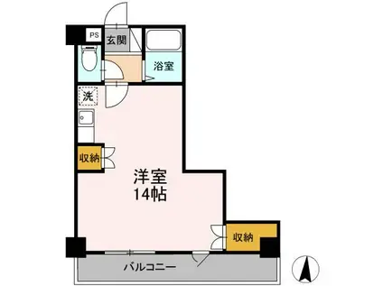 グランテラス柏木(ワンルーム/4階)の間取り写真