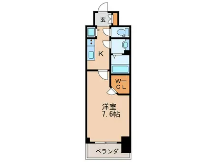プレサンス栄ライズ(1K/2階)の間取り写真
