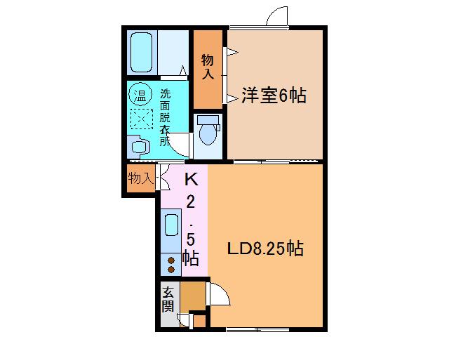 クレスト(1LDK/1階)の間取り写真