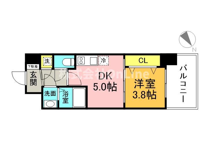 セレニテ京橋クレア(1DK/10階)の間取り写真