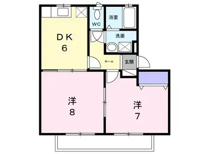 アトリオIII2(2DK/2階)の間取り写真