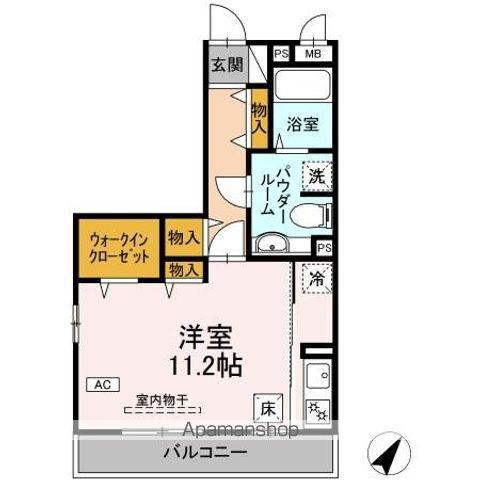サニーフラット三ツ沢(ワンルーム/1階)の間取り写真