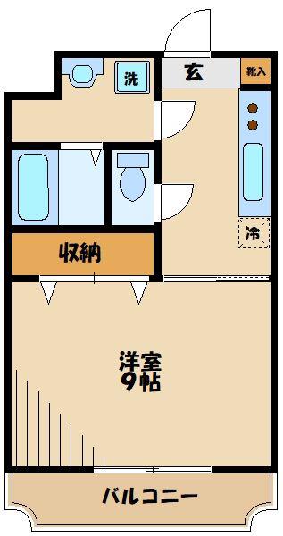 アンソレイエ(1K/1階)の間取り写真