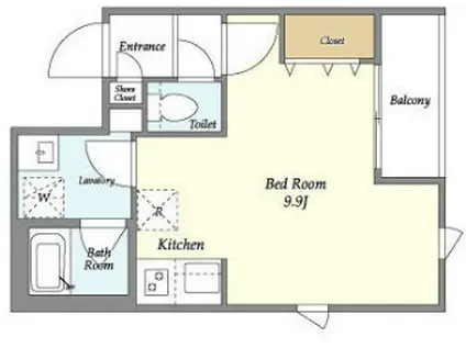 グランフラット桜新町(ワンルーム/4階)の間取り写真