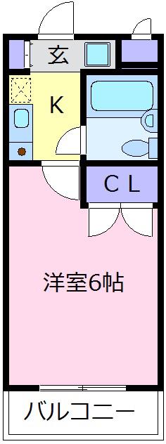 フェリース大美野(1K/3階)の間取り写真