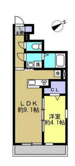 フォルトゥーナ田無(1LDK/1階)の間取り写真