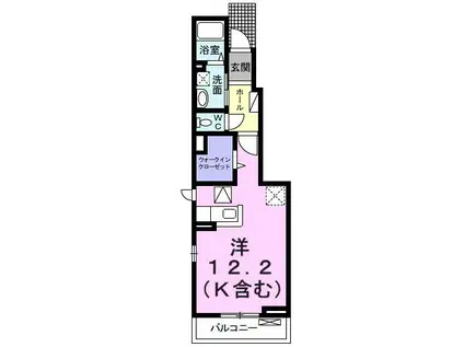 フェリシテ(ワンルーム/1階)の間取り写真