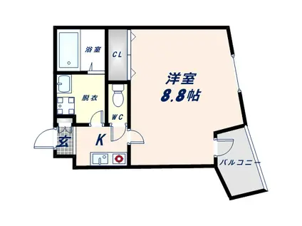 アベニューリップル小阪(1K/6階)の間取り写真