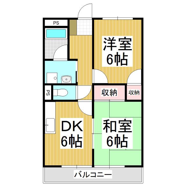 SURPLUS TWO カシミール(2DK/1階)の間取り写真