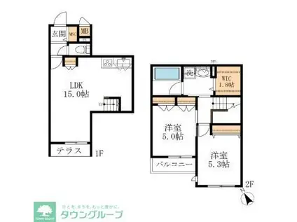 生田1丁目メゾン(2LDK/1階)の間取り写真